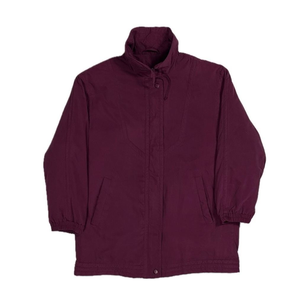 Vintage 80s Cambridge‎ burgundy removable insulated weather jacket men medium